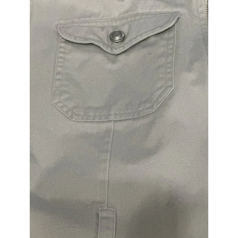 907 Company Small Utility Travel Vest Neutral Cotton Zip Front Functional - Picture 10 of 10